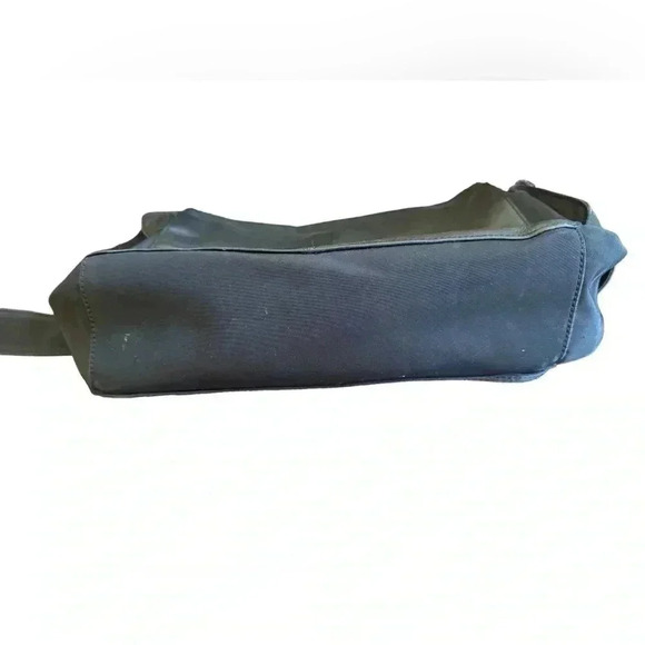 Fossil Leather Microfiber Black large Multi Pocket Shoulder Tote Messenger Bag - Picture 8 of 16